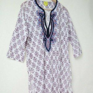 Roberta Roller Rabbit white purple embroidered